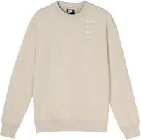 Nike French Terry Swoosh Sweatshirt Oatmeal Spring Crewneck Pullover DB9408-122 Nike French Terry Swoosh Sweatshirt Oatmeal Spring Crewneck Pullover DB9408-122