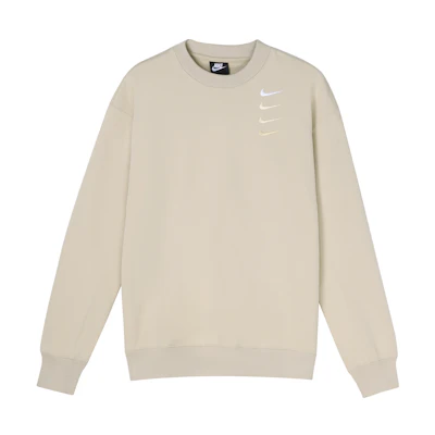 Nike French Terry Swoosh Sweatshirt Oatmeal Spring Crewneck Pullover DB9408-122