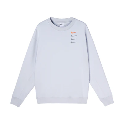 Nike French Terry Swoosh White Gold Embroidered Crewneck Sweatshirt DB9408-043