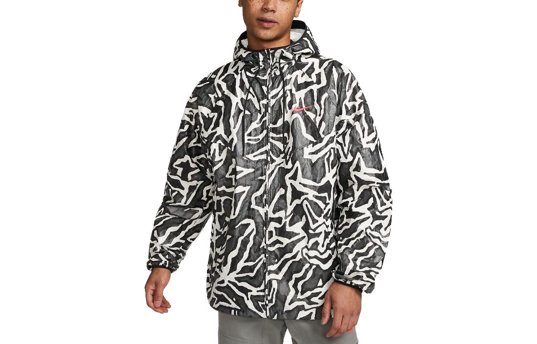 Nike Full-Print Logo Colorblock Zip-Up Hoodie Jacket DX0035-060