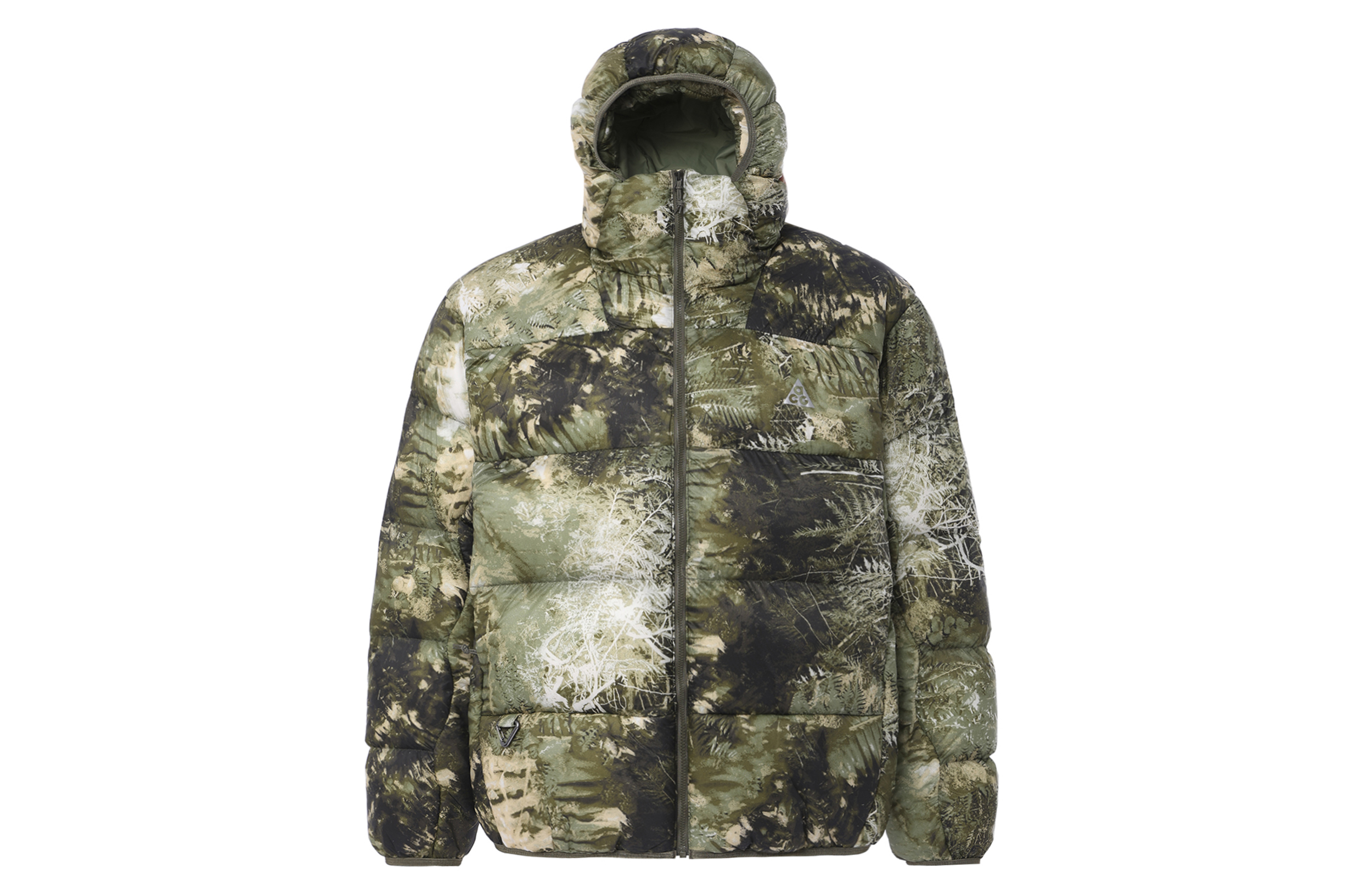 Nike Full-Print Zip-Up Hoodie Jacket Unisex Olive Green. FB8122-386