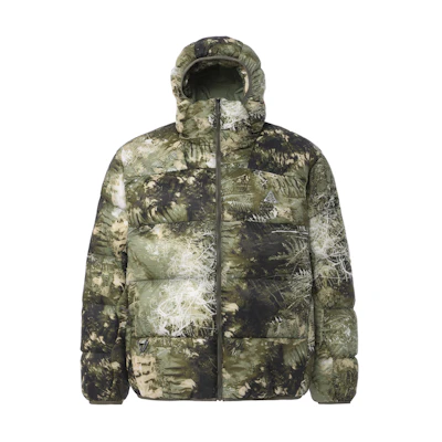 Nike Full-Print Zip-Up Hoodie Jacket Unisex Olive Green. FB8122-386