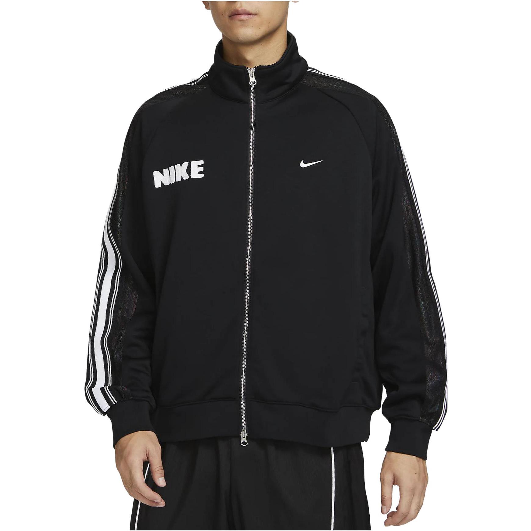 Nike Full-Zip Striped Stand Collar Jacket Black FB7037-010 圖 6