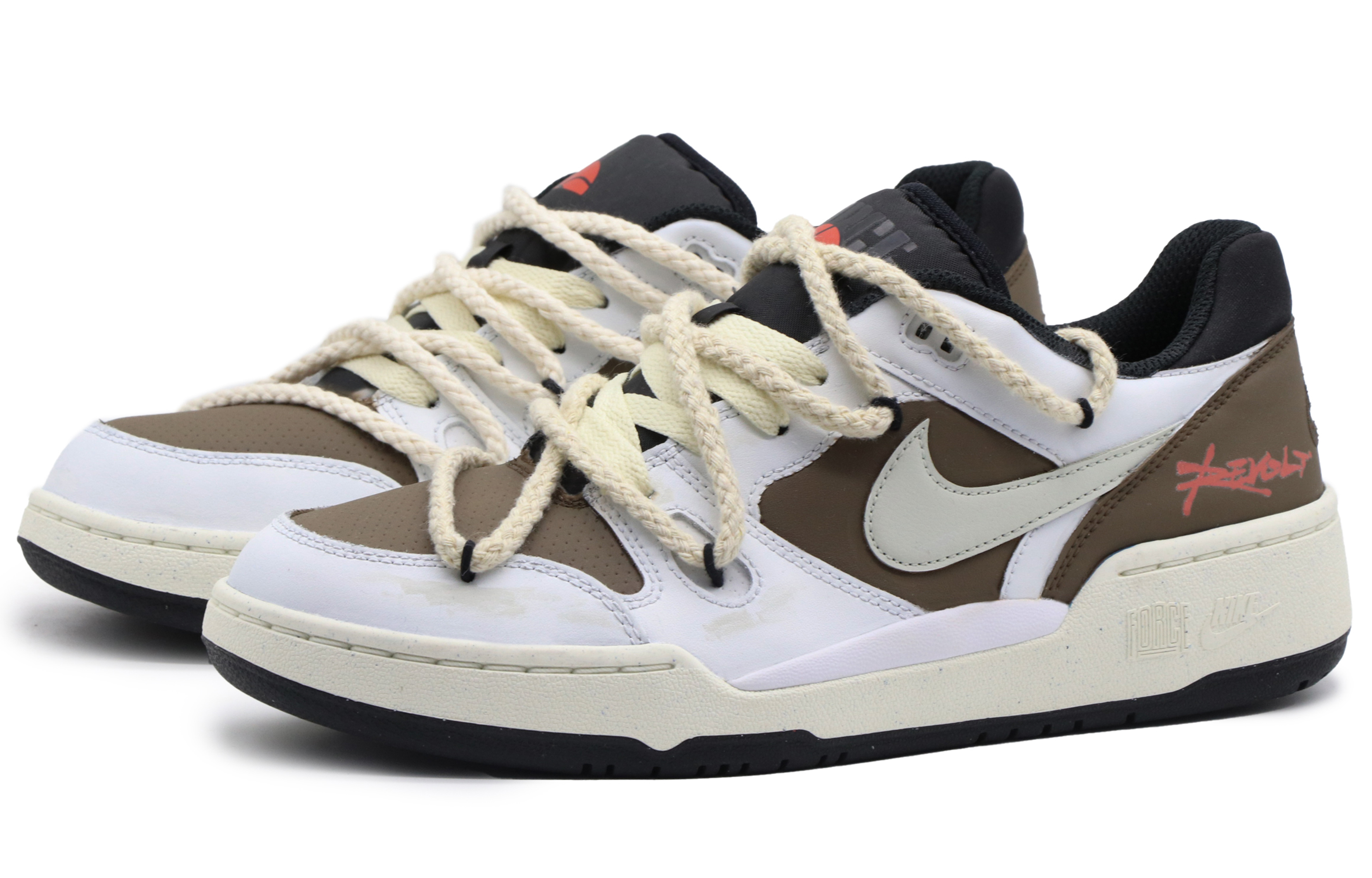 Lookbook 【定製球鞋】Nike Full Force Low 咖啡 BBL 戶外出遊 高街風 潮流舒適 耐磨 低幫 板鞋 男款 白棕