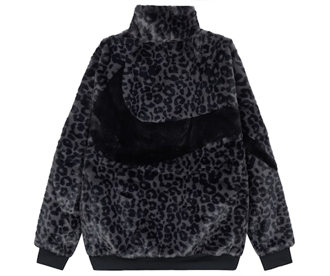 Nike FW22 Black Swoosh Faux Fur Track Jacket DH6685-011 Lookbook Nike FW22 Black Swoosh Faux Fur Track Jacket DH6685-011