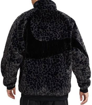 Nike FW22 Black Swoosh Faux Fur Track Jacket DH6685-011 Details for Nike FW22 Black Swoosh Faux Fur Track Jacket DH6685-011