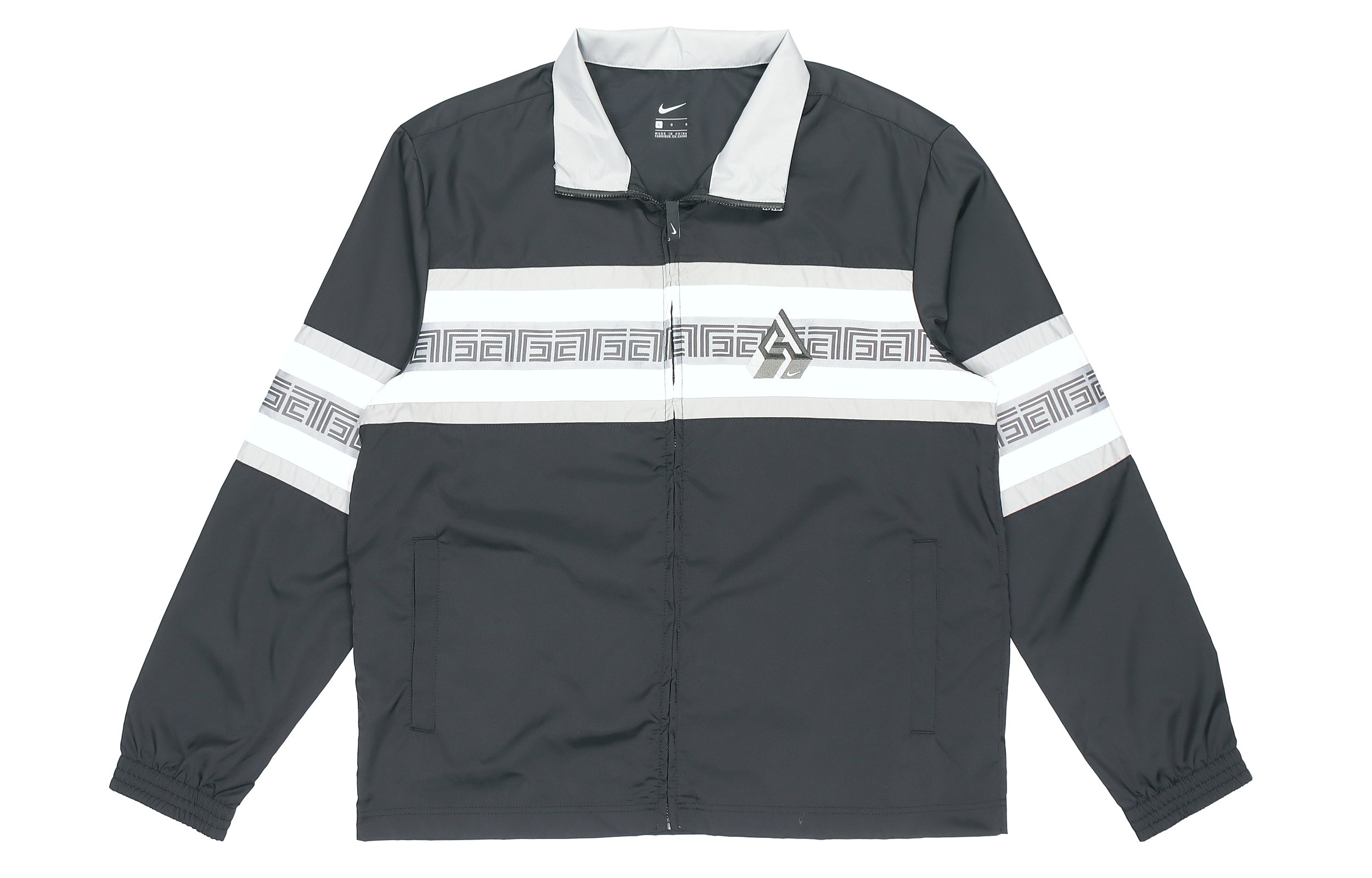 Order 耐克 Giannis 復古拉鍊條紋外套 黑色 春季休閒款 CK6246-010