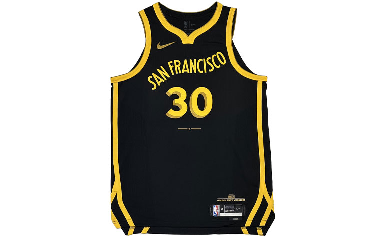Nike Golden State Warriors Curry #30 City Edition Basketball Jersey Black/Yellow. DX8759-010