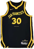 Nike Golden State Warriors Curry #30 City Edition Basketball Jersey Black/Yellow. DX8759-010 Nike Golden State Warriors Curry #30 City Edition Basketball Jersey Black/Yellow. DX8759-010