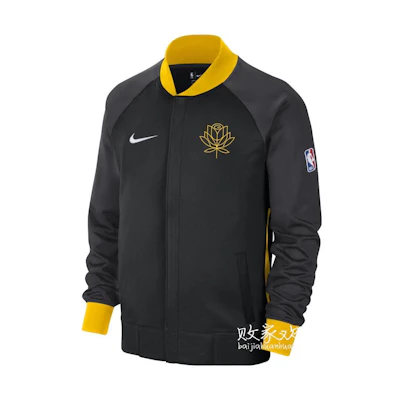 Nike Golden State Warriors Showtime City Edition Hoodie Jacket Black/Yellow DN8404-010