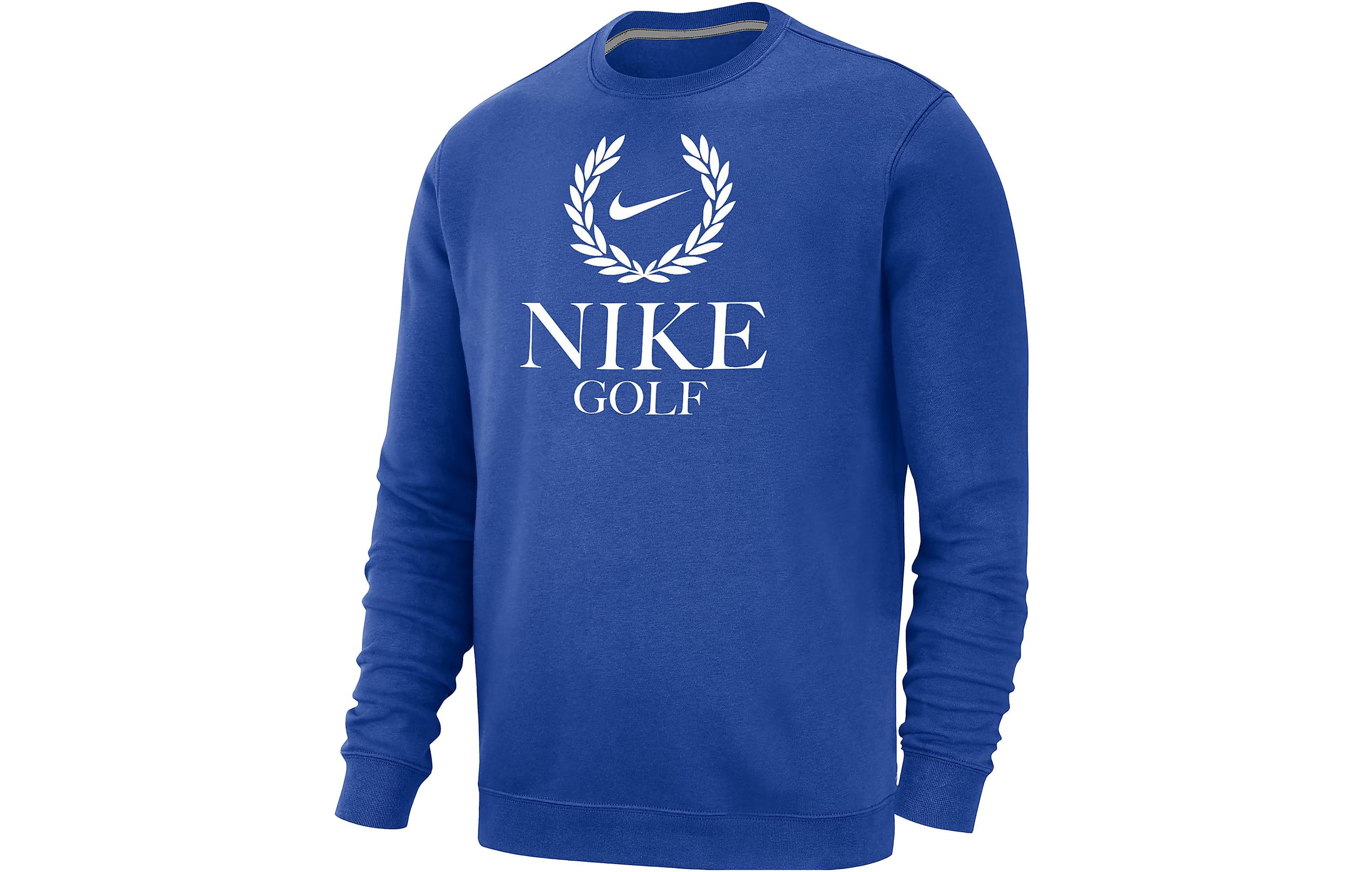 Nike Golf Club Fleece Logo Crewneck Sweatshirt Blue Mens Comfortable Pullover M33778NGRL-GRB