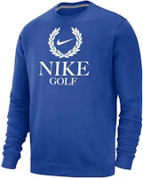 Nike Golf Club Fleece Logo Crewneck Sweatshirt Blue Mens Comfortable Pullover M33778NGRL-GRB Nike Golf Club Fleece Logo Crewneck Sweatshirt Blue Mens Comfortable Pullover M33778NGRL-GRB