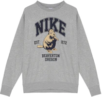 Nike Gray Crewneck Sweatshirt with Lettering and Animal Print Design HV1063-063 Nike Gray Crewneck Sweatshirt with Lettering and Animal Print Design HV1063-063