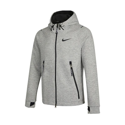 Nike Gray Knit Logo Hoodie Jacket DD1879-010