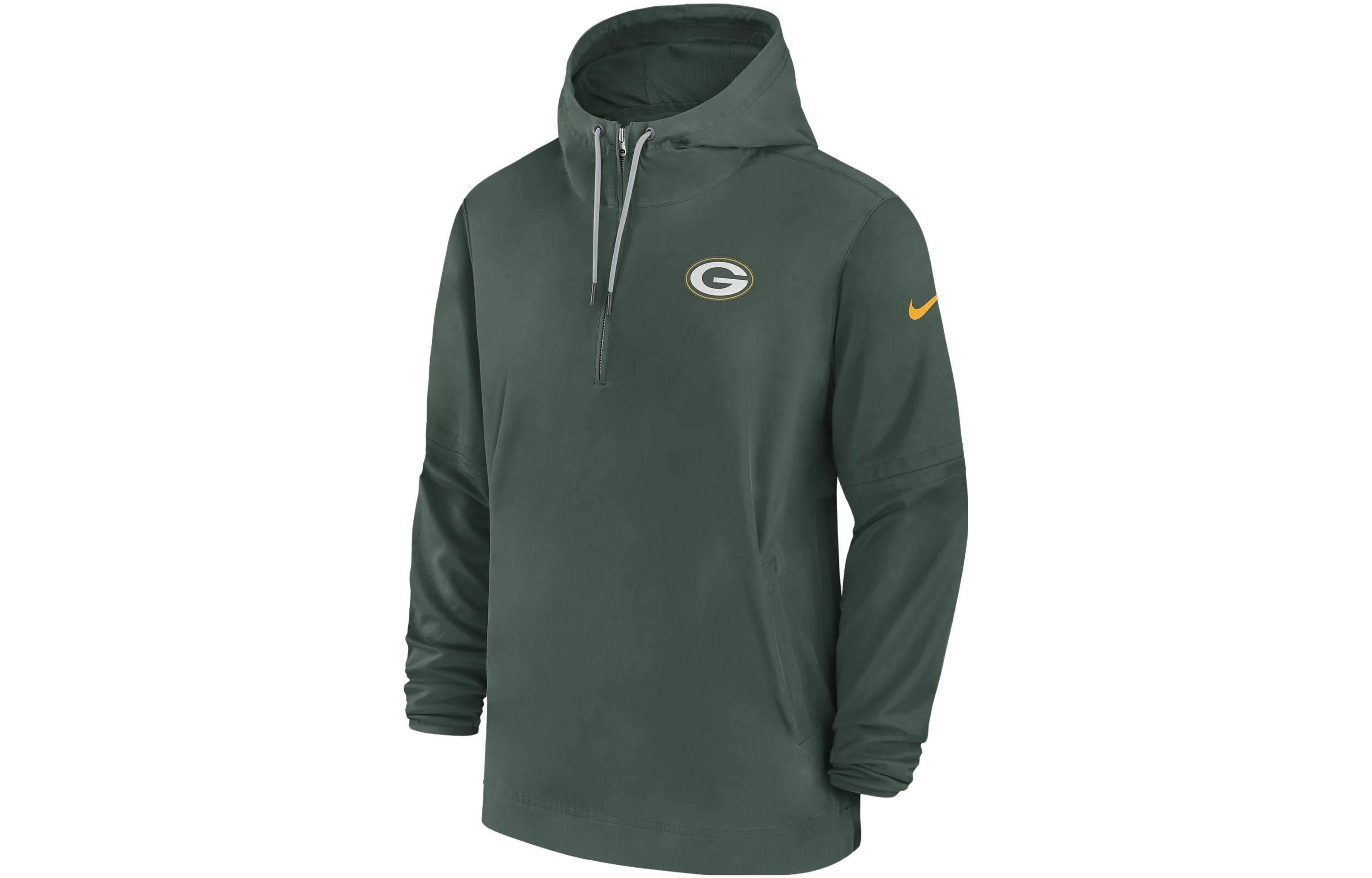 Nike Green Bay Packers Logo Pullover Drawstring Hoodie Jacket Green 00MI3EE7T-EU6