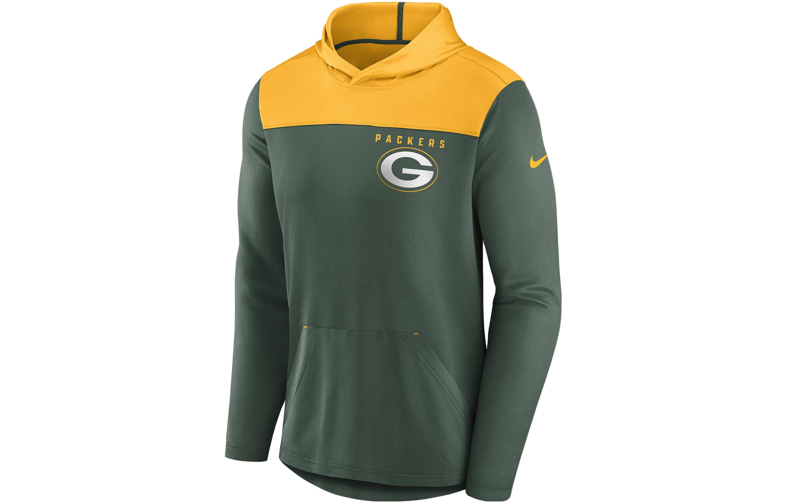 Nike Green Bay Packers NFL Pullover Hoodie Green Letter Print Sweatshirt 00C0063K7T-05H