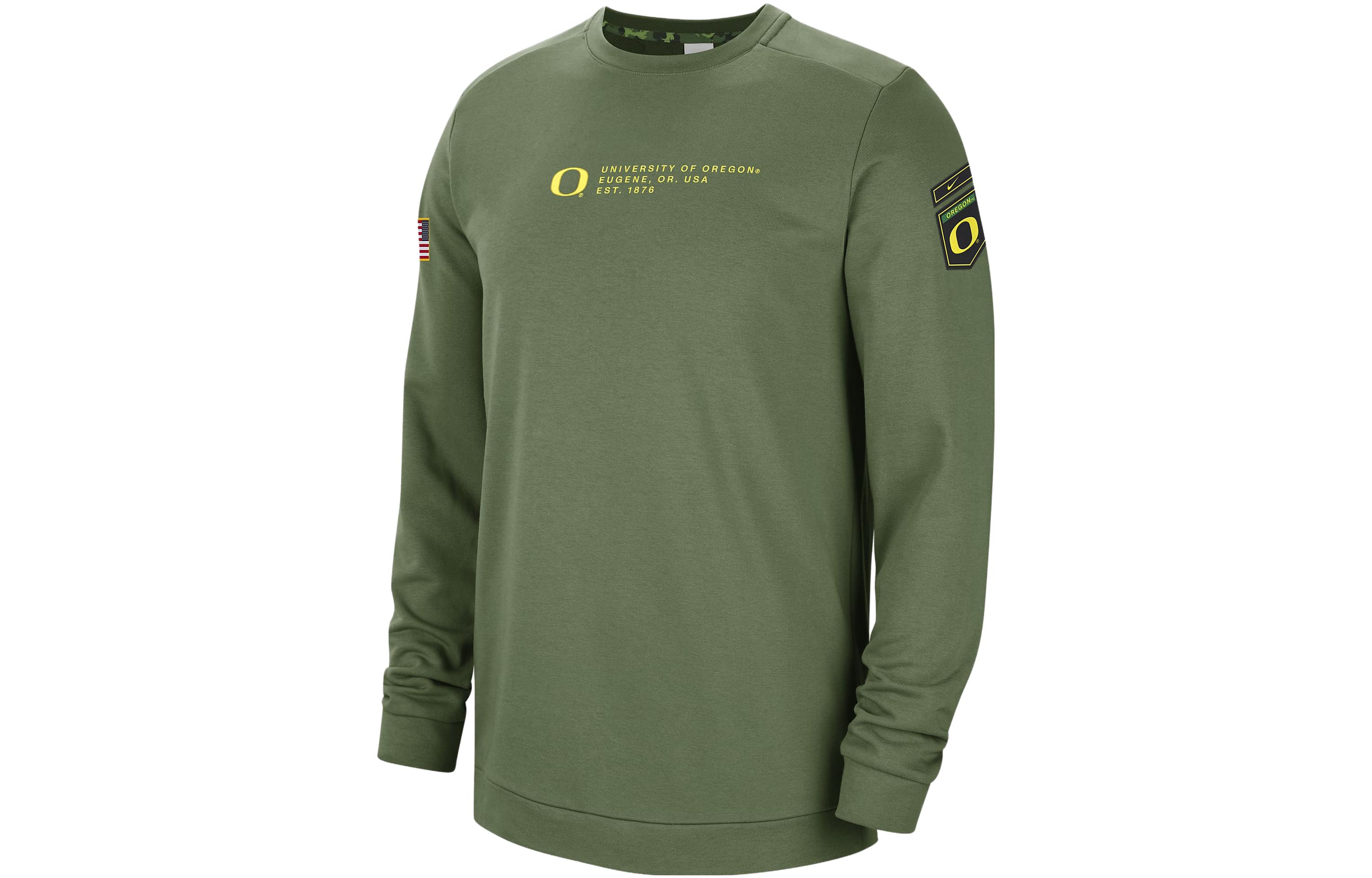 Nike Green Pullover Sweatshirt with Solid Letter Print DN1719-328