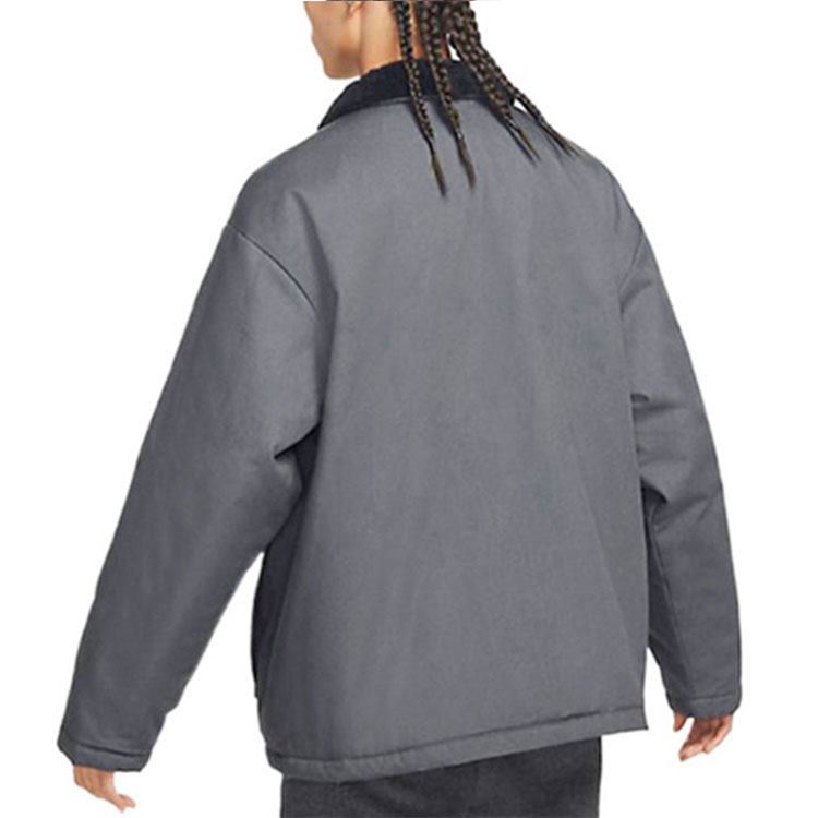 Details for 나이키 회색 자수 로고 플리스 카라 긴팔 재킷 FD6683-068