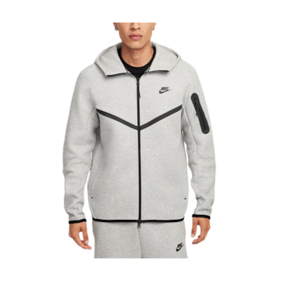 Nike Grey Full-Zip Hoodie Jacket with Logo Print HV0949-063