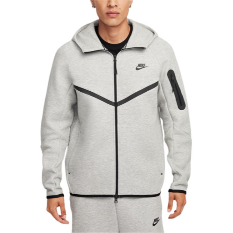 Nike Grey Full-Zip Hoodie Jacket with Logo Print HV0949-063 圖 2