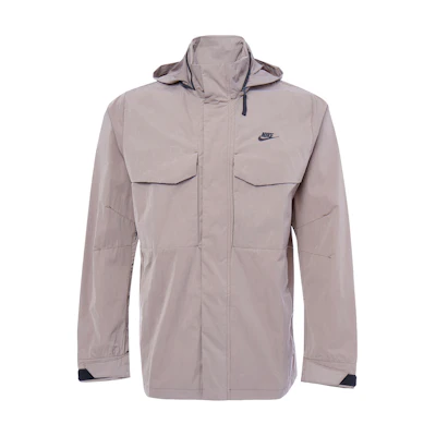 Nike Grey Solid Logo Embroidered Outdoor Utility Hoodie Jacket DC6771-229