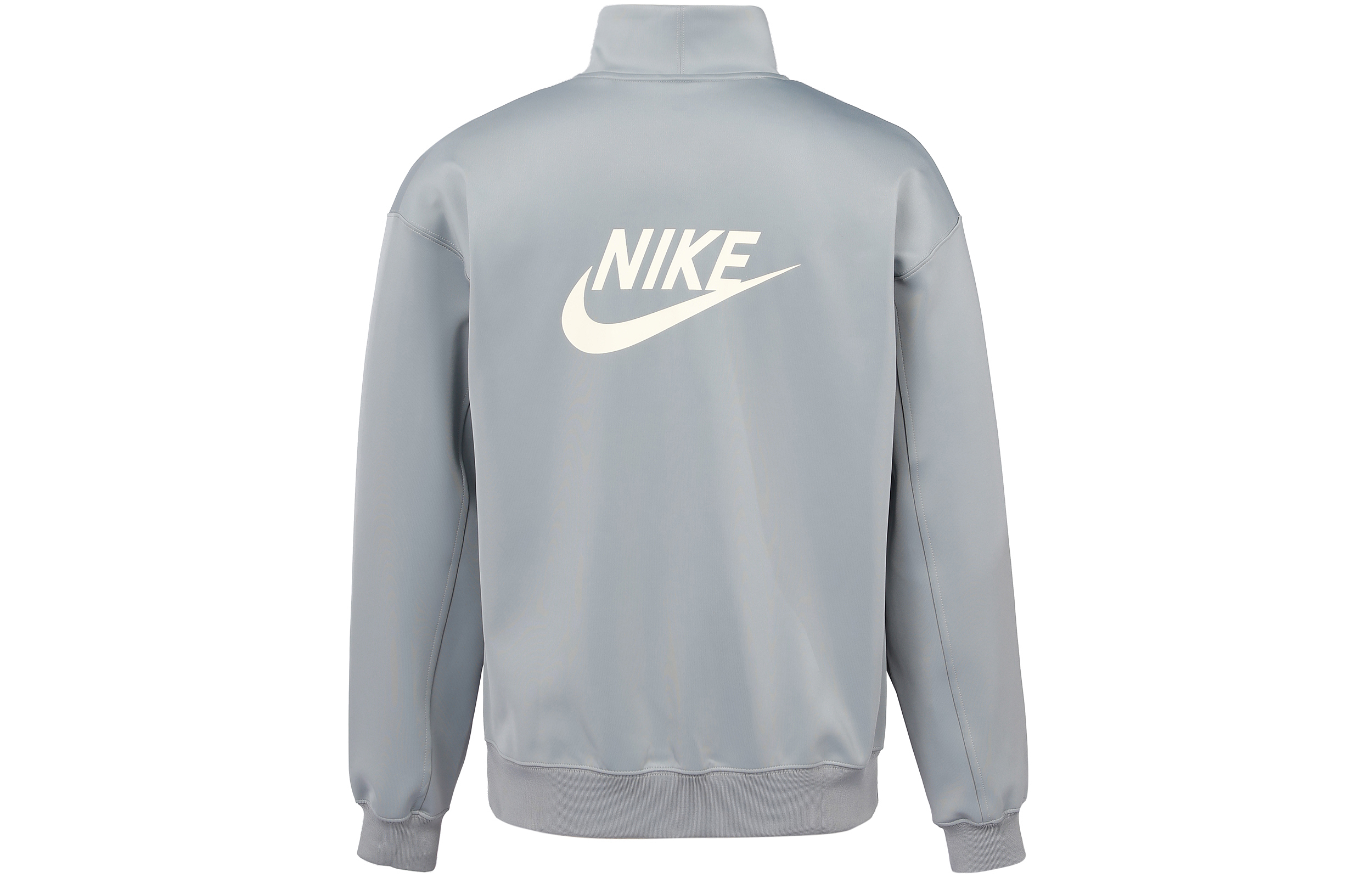 Nike Half-Zip High Collar Sweatshirt Coconut Grey with Back Letter Logo DQ4238-073