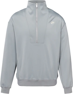 Nike Half-Zip High Collar Sweatshirt Coconut Grey with Back Letter Logo DQ4238-073 Lookbook Nike Half-Zip High Collar Sweatshirt Coconut Grey with Back Letter Logo DQ4238-073