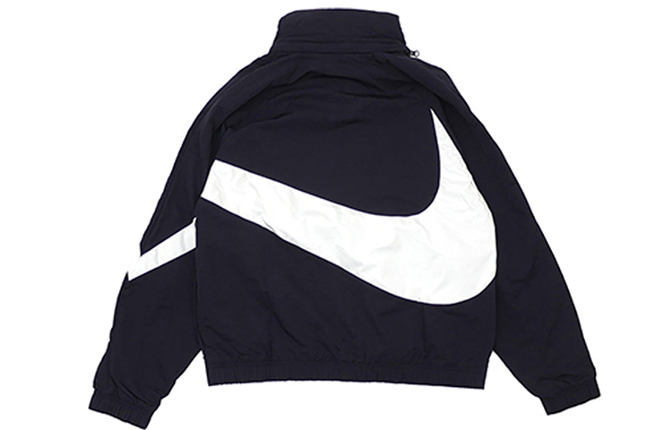 Nike Half-Zip Loose-Fit Big Swoosh Oversized Jacket Asia Black AJ1405-010 圖 3