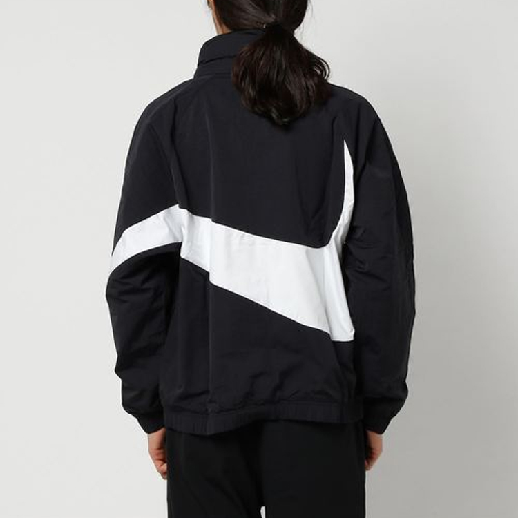 Nike Half-Zip Loose-Fit Big Swoosh Oversized Jacket Asia Black AJ1405-010 圖 5
