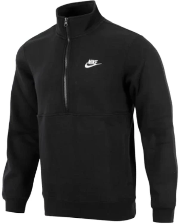 nike-half-zip-pullover-sweatshirt-black-with-logo-print-long-sleeve-dd-4733-011