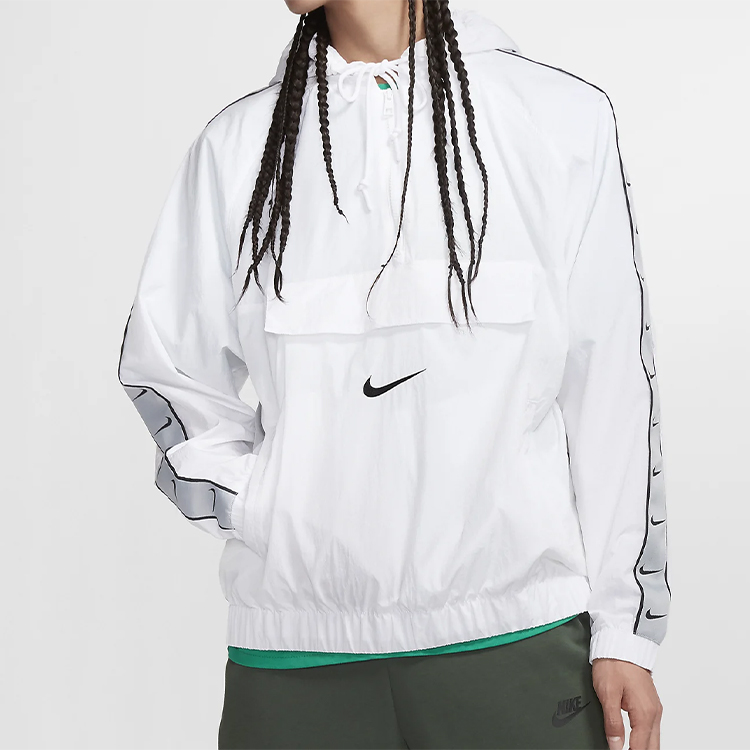 Nike Half-Zip Retro Logo Hoodie Jacket White Sportswear CD0420-100 圖 5