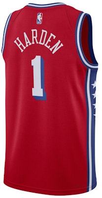 Nike Harden Philadelphia 76ers NBA Statement Jersey Red Order Nike Harden Philadelphia 76ers NBA Statement Jersey Red