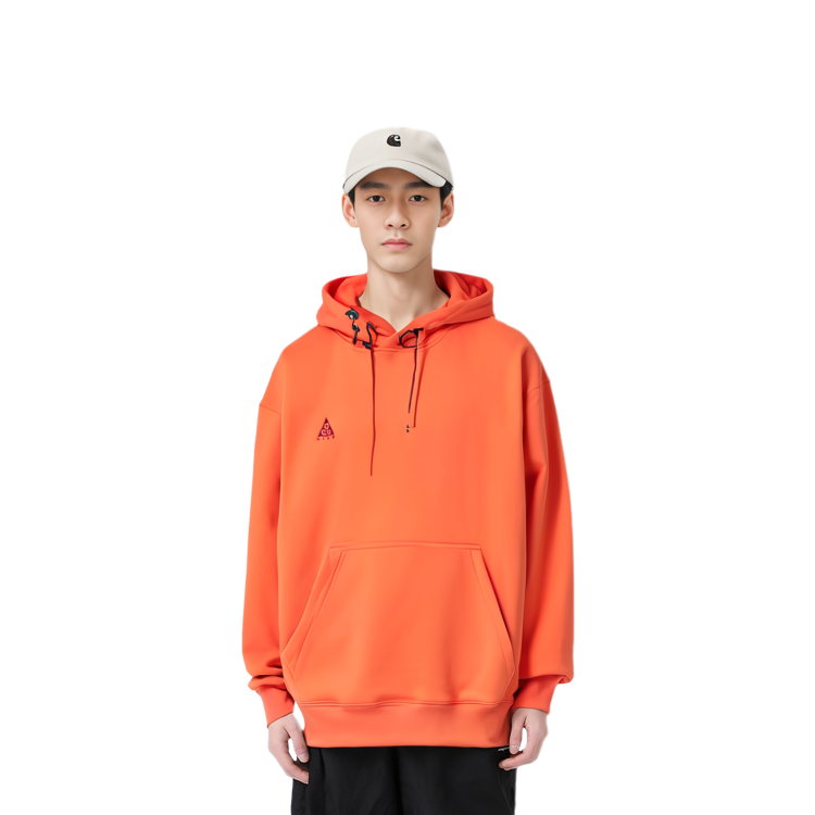 Nike Hoodie Havana Red with Logo Print and Drawstring Design for Men. BQ3453-634 圖 3