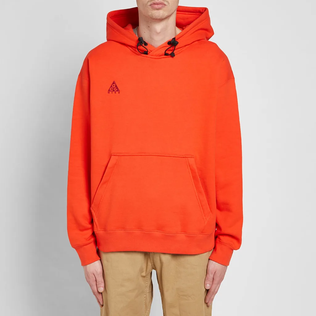 Nike Hoodie Havana Red with Logo Print and Drawstring Design for Men. BQ3453-634 圖 4