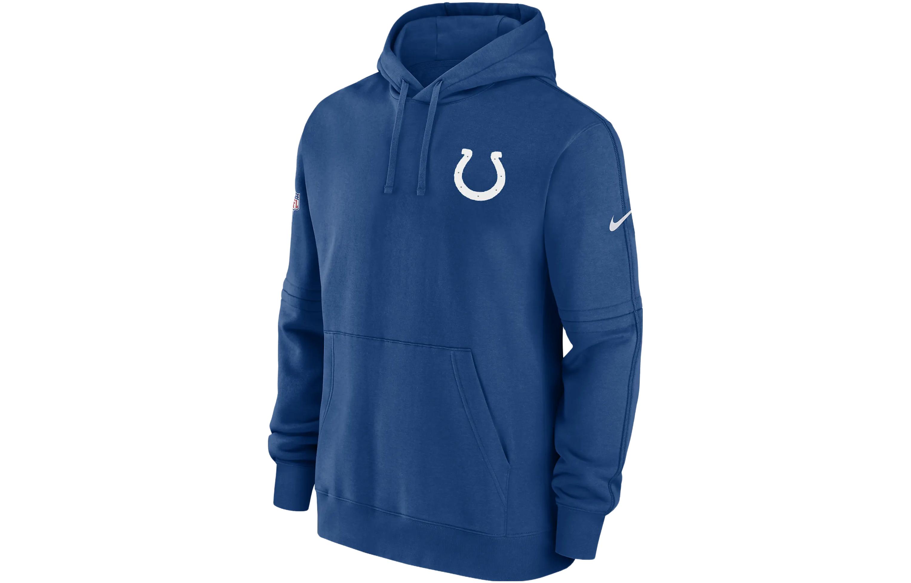 Nike Indianapolis Colts Sideline Logo Print Hoodie Blue Pullover 00MS4LB98-1UL