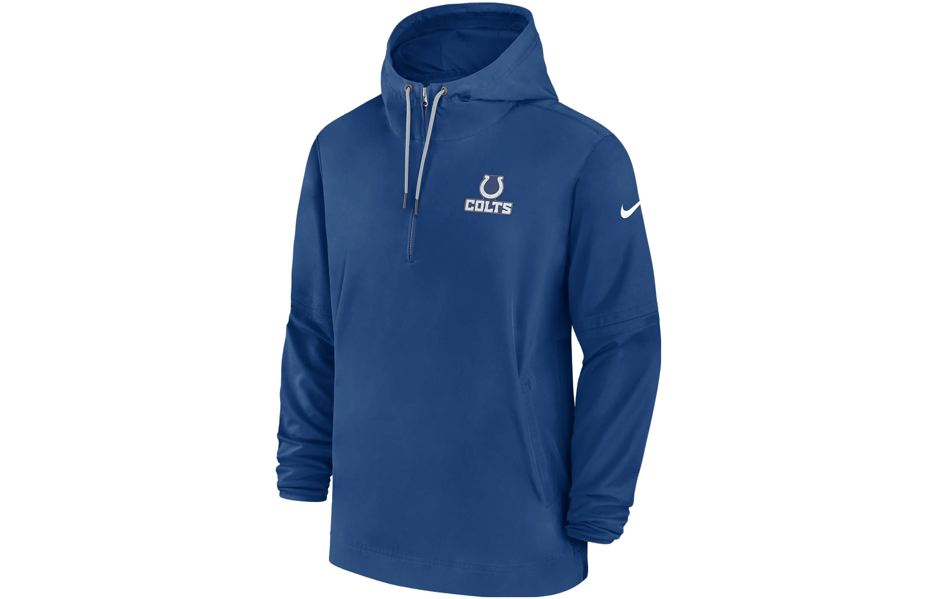 Nike Indianapolis Colts Sideline Logo Pullover Hoodie Jacket Blue - 00MI4LB98-EU6