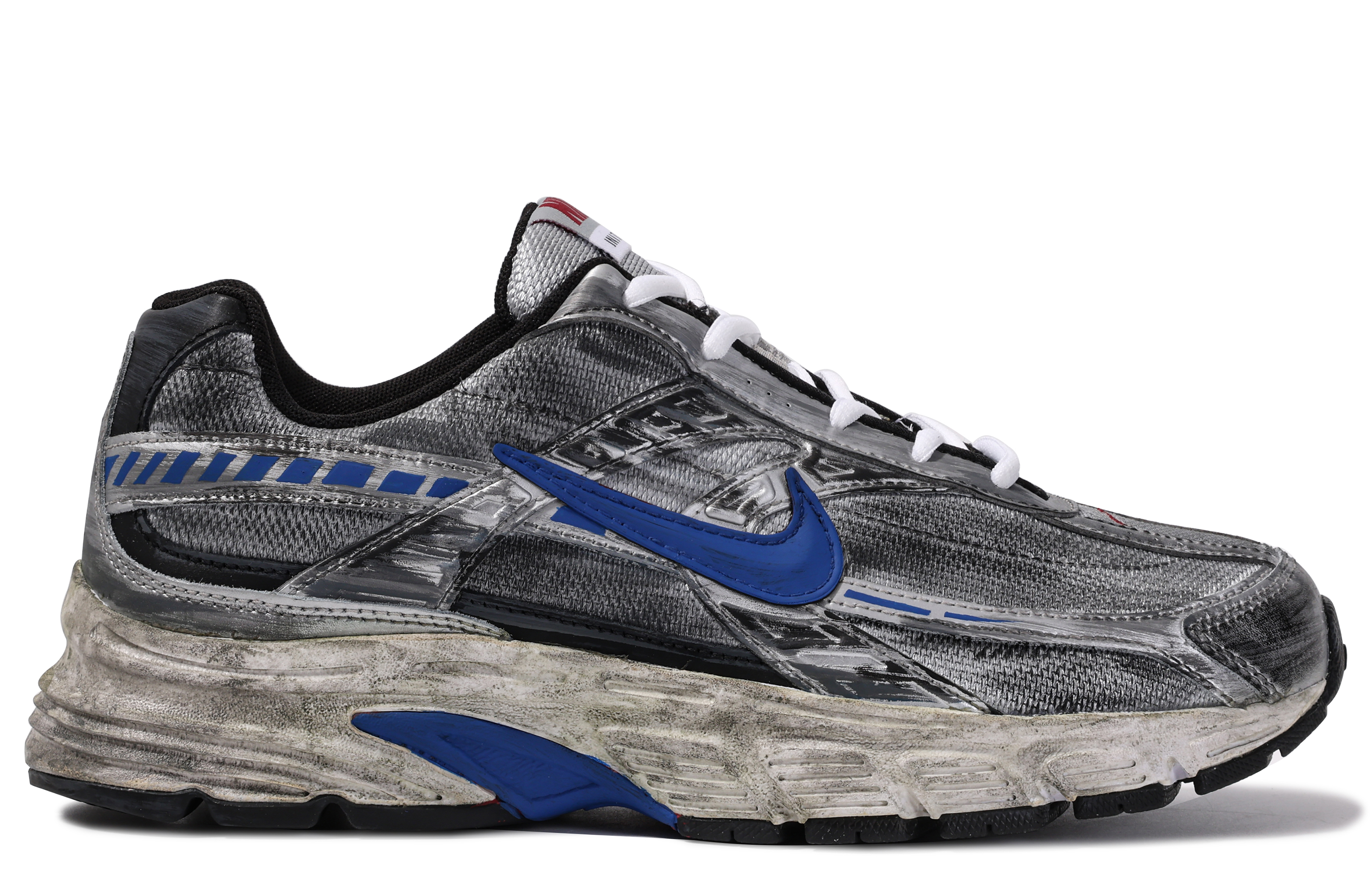 Shop 【定製球鞋 Nike Initiator 達文西定製 禮盒 克萊因 千禧年 復古 作舊 耐磨 低筒 跑步鞋 男款 銀灰藍】