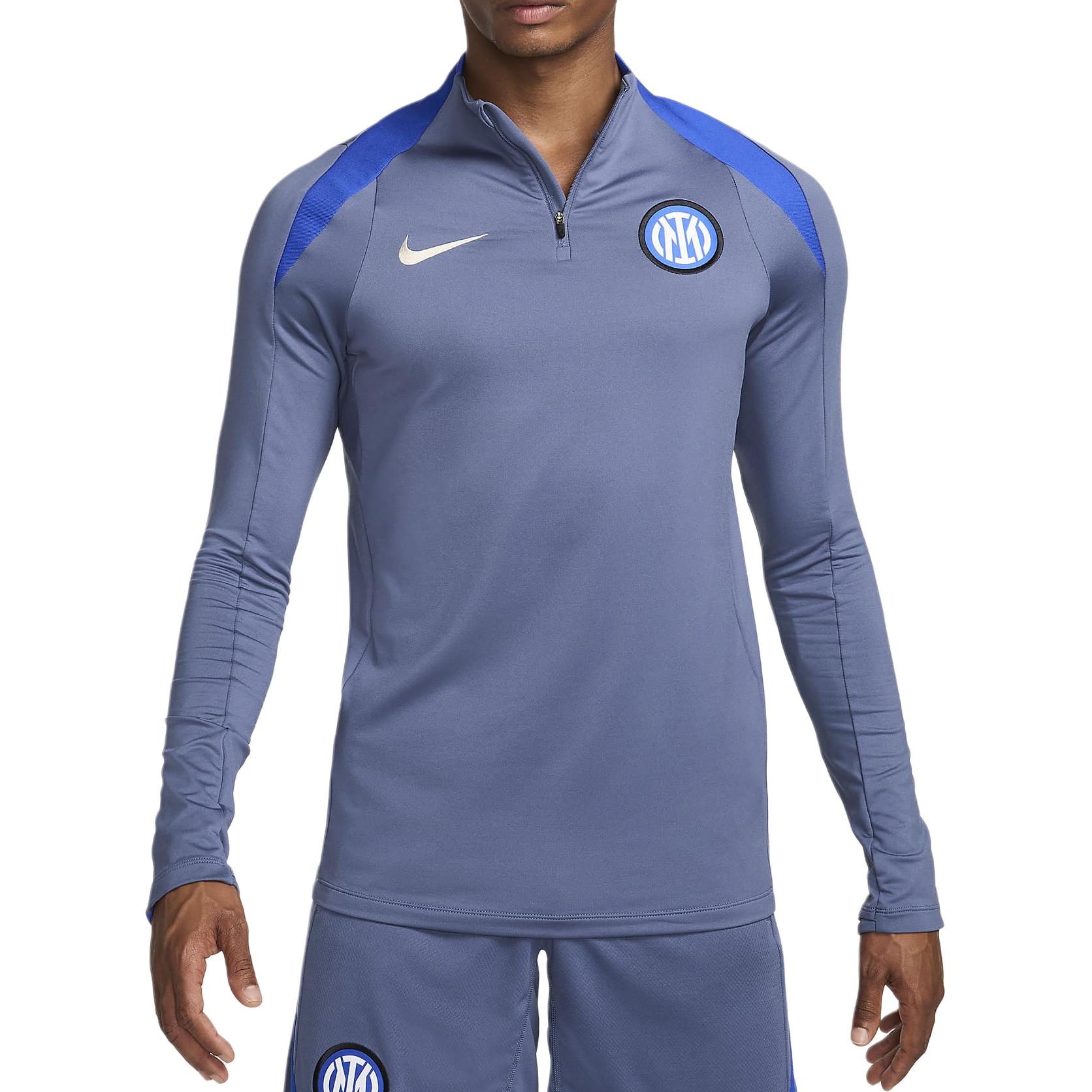 Nike Inter Milan Dri-FIT Quarter-Zip Slim Fit Long Sleeve Retro Soccer Top Blue FN9836-492