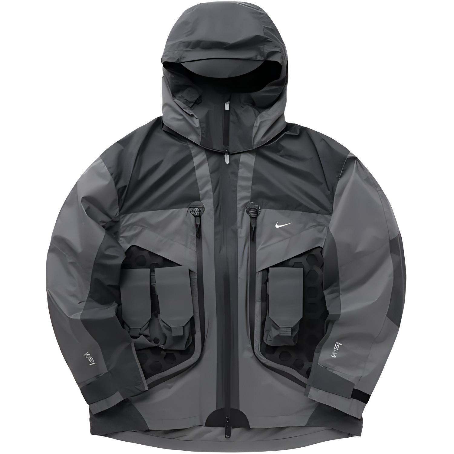 Nike ISPA FW24  Black Gray Logo Zipper Hoodie Jacket FV4902-021