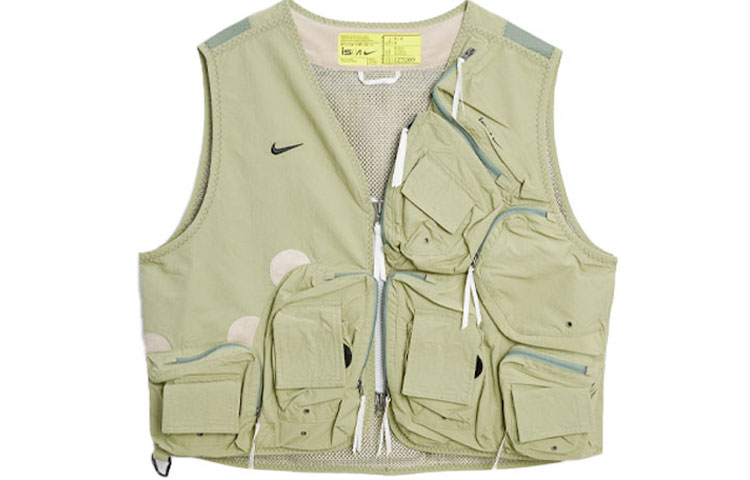Nike ISPA Logo Zip Utility Vest Green Mens. CZ3209-205