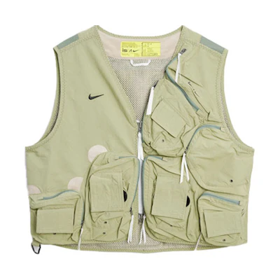 Nike ISPA Logo Zip Utility Vest Green Mens. CZ3209-205