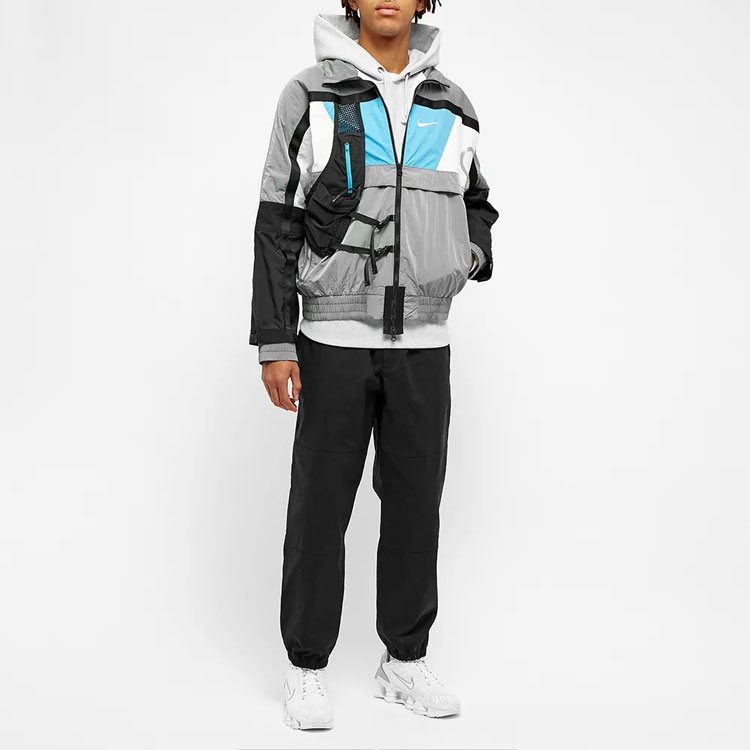 Shop 나이키 ISPA 시리즈 3M 리플렉티브 지퍼 포켓 그레이 방풍 재킷 CD6368-012
