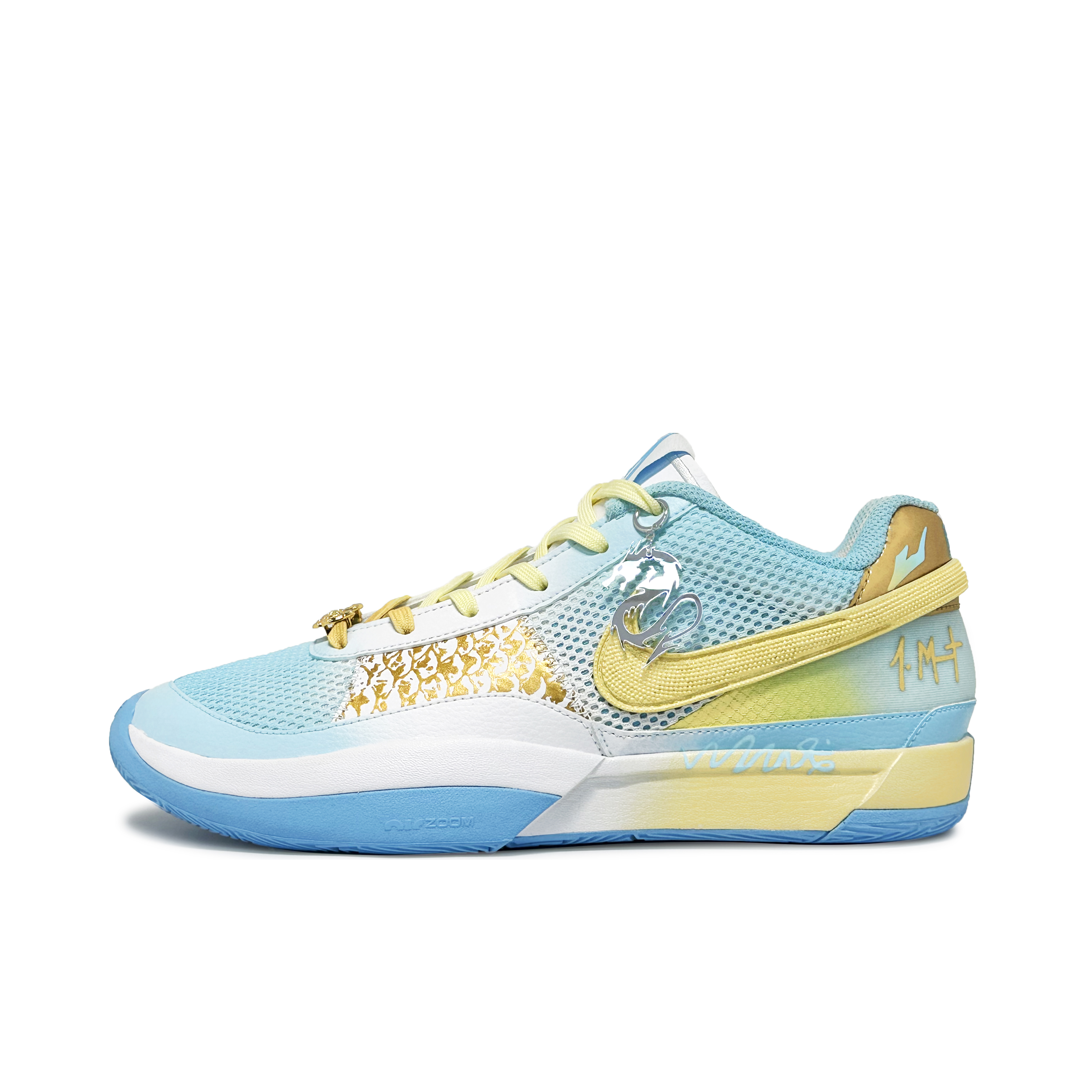Nike Ja 1 CNY Dragon Year Exclusive Low Basketball Shoes Blue White Gold FV1291-100 (Team186-Dragon Galloping Spirit)