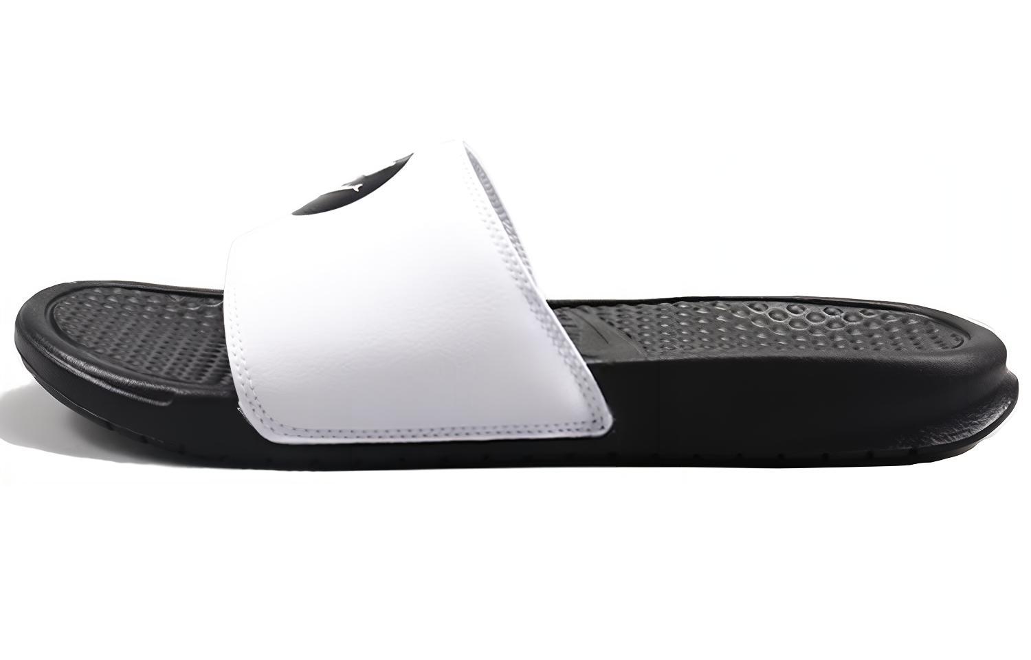 Nike JDI Black White Smiling Face Slippers 'Black White'