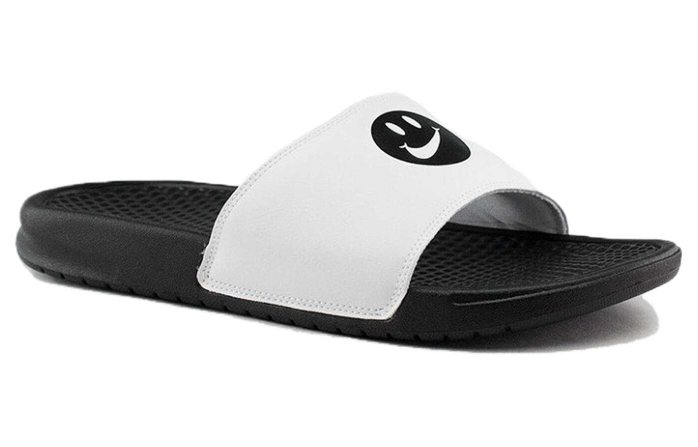 Nike JDI Black White Smiling Face Slippers 'Black White' 圖 3