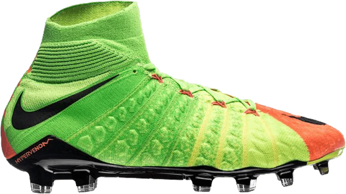 Grade School Nike JR Hypervenom 3 DF FG Black Electric Green