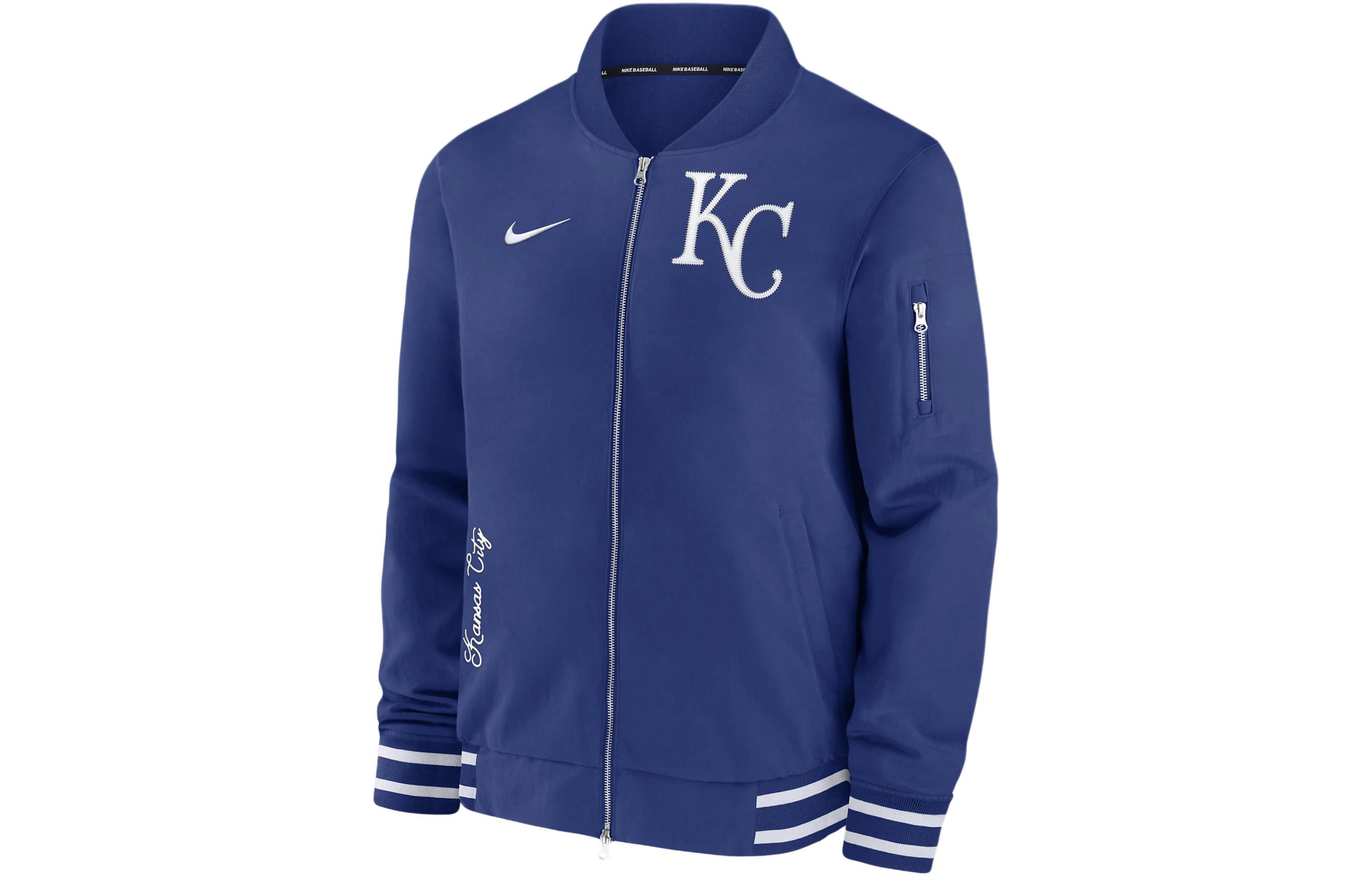 Nike Kansas City Royals Authentic Collection Logo Print Jacket Blue 015D03AVROY-132