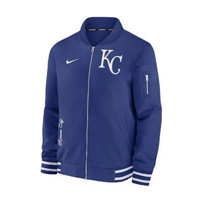 Nike Kansas City Royals Authentic Collection Logo Print Jacket Blue 015D03AVROY-132