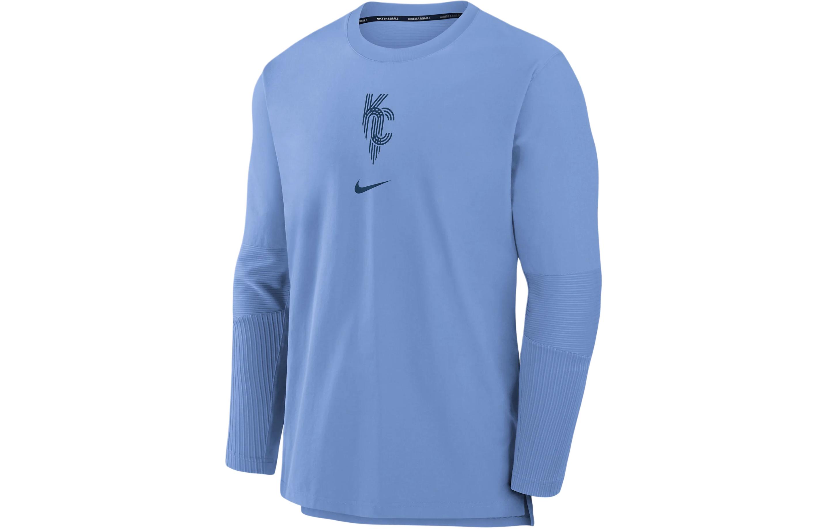 Nike Kansas City Royals City Connect Player Logo Crewneck Jacket Sky Blue Mens 015C11T1ROY-FFM