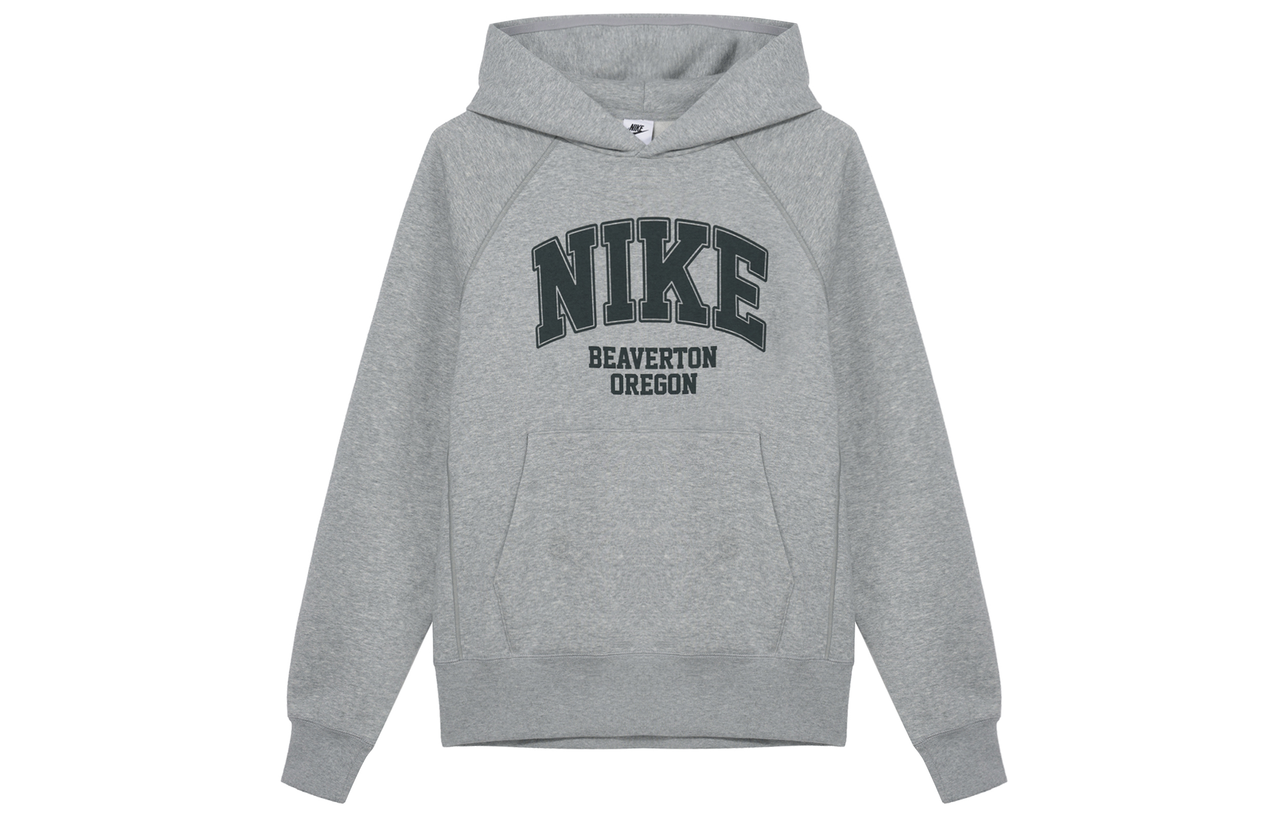 Nike Knit Pullover Sweatshirt with Letter Print, Fleece-lined, Gray HV1741-063